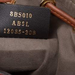 Pre Owned Fendi Multicolor Pequin Raffia And Leather FF Mini Mon Tresor Drawstring Bucket Bag