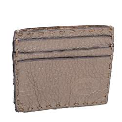 Fendi Grey Selleria Leather Card Holder