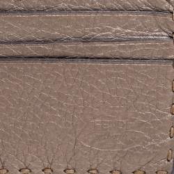 Fendi Grey Selleria Leather Card Holder