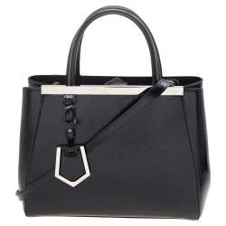 Pre Owned Fendi Black Patent Leather Small Petite 2Jours Elite Tote