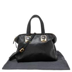 Pre Owned Fendi Black Pebbled Leather Small Chameleon Tote