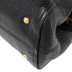 Pre Owned Fendi Black Pebbled Leather Small Chameleon Tote