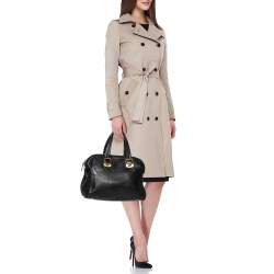Pre Owned Fendi Black Pebbled Leather Small Chameleon Tote