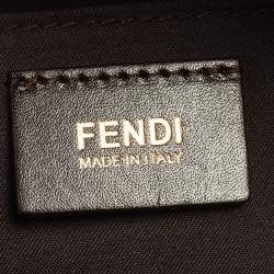 Pre Owned Fendi Brown Zucchino Coated Canvas and Leather Forever Bauletto Boston Bag