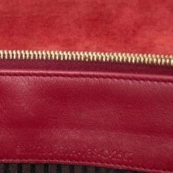 Pre Owned Fendi Burgundy Leather Wallet On Chain 