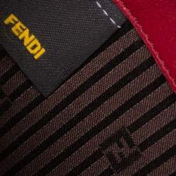 Pre Owned Fendi Burgundy Leather Wallet On Chain 