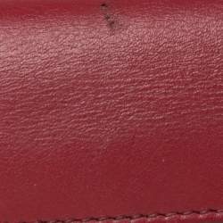 Pre Owned Fendi Burgundy Leather Wallet On Chain 