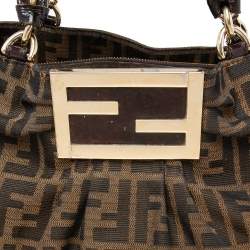 Pre Owned Fendi Tobacco Zucca Canvas Mia Shoulder Bag