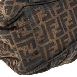 Pre Owned Fendi Tobacco Zucca Canvas Mia Shoulder Bag