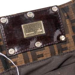 Pre Owned Fendi Tobacco Zucca Canvas Mia Shoulder Bag