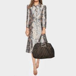 Pre Owned Fendi Tobacco Zucca Canvas Mia Shoulder Bag