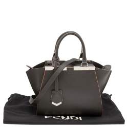 مملوكة مسبقًا Fendi Dark Khaki Leather Mini 3Jours Tote