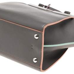 مملوكة مسبقًا Fendi Dark Khaki Leather Mini 3Jours Tote