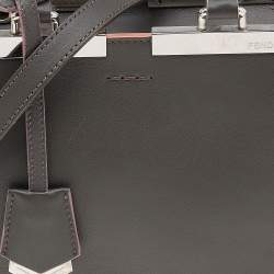 مملوكة مسبقًا Fendi Dark Khaki Leather Mini 3Jours Tote