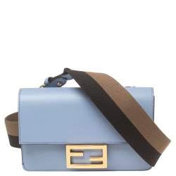 Fendi Lavender Leather Flat Baguette Shoulder Bag