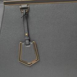 Pre Owned Fendi Grey Leather Medium 2Jours Tote