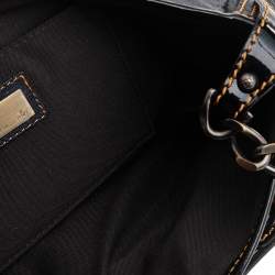 Pre Owned Fendi Dark Blue Patent and Leather B Bis Shoulder Bag