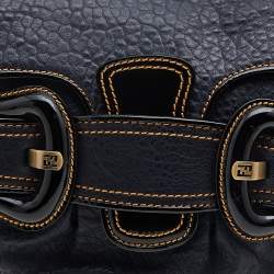 Pre Owned Fendi Dark Blue Patent and Leather B Bis Shoulder Bag