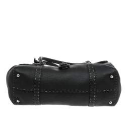 Pre Owned Fendi Black Selleria Leather Linda Flap Satchel