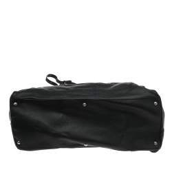 Pre Owned Fendi Black Leather Large Peekaboo Top Handle Bag