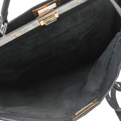 Pre Owned Fendi Black Leather Large Peekaboo Top Handle Bag