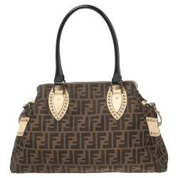 Pre Owned Fendi Brown Zucca Canvas Medium De Jour Bag