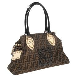 Pre Owned Fendi Brown Zucca Canvas Medium De Jour Bag
