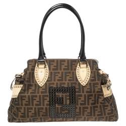 Pre Owned Fendi Brown Zucca Canvas Medium De Jour Bag