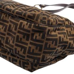 Pre Owned Fendi Tobacco Zucca Canvas and Leather Chef Shopper Tote