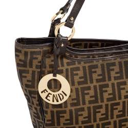 Pre Owned Fendi Tobacco Zucca Canvas and Leather Chef Shopper Tote