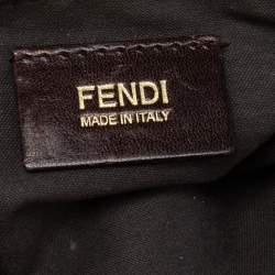 Pre Owned Fendi Tobacco Zucca Canvas And Leather Maxi Baguette Flap Bag