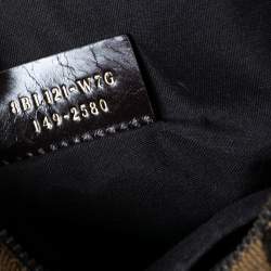 مملوكة مسبقًا Fendi Tobacco/Teal Pequin Canvas and Leather Forever Boston Bag