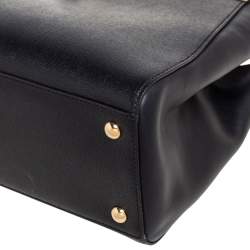 Pre Owned Fendi Black Leather Small 2Jours Tote