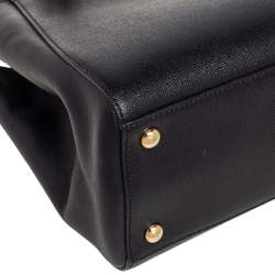 Pre Owned Fendi Black Leather Small 2Jours Tote