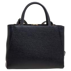 Pre Owned Fendi Black Leather Small 2Jours Tote