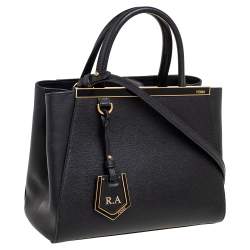 Pre Owned Fendi Black Leather Small 2Jours Tote