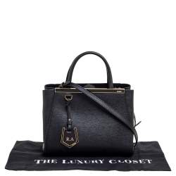 Pre Owned Fendi Black Leather Small 2Jours Tote