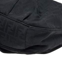 Pre Owned Fendi Black Zucca Canvas Mia Hobo