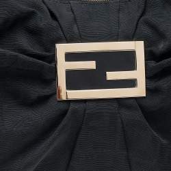 Pre Owned Fendi Black Zucca Canvas Mia Hobo