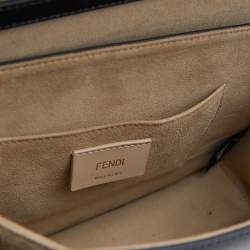 مملوكة مسبقًا حقيب ة فندي كان آي جلد منقوش زوكا توباكو/أسود يد علوية صغيرة