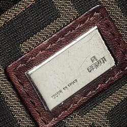 Pre Owned Fendi Brown Leather Braided Handle Spy Hobo