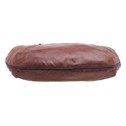 Pre Owned Fendi Brown Leather Braided Handle Spy Hobo