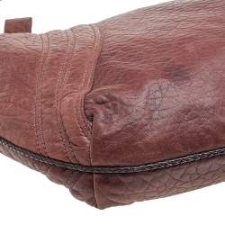 Pre Owned Fendi Brown Leather Braided Handle Spy Hobo