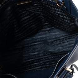 Pre Owned Prada Navy Blue Saffiano Lux Leather Tote