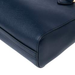 Pre Owned Prada Navy Blue Saffiano Lux Leather Tote