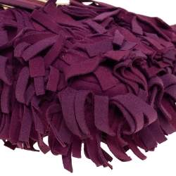 Fendi Purple Suede Fringe Baguette Bag