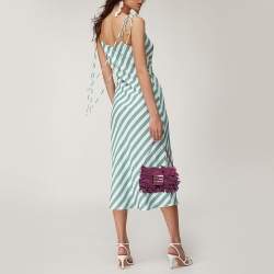 Fendi Purple Suede Fringe Baguette Bag