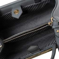 مملوكة مسبقًا حقيبة يد توتس فندي 2جورد جلد رصاصي صغيرة