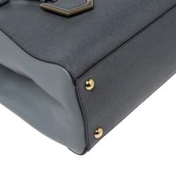 مملوكة مسبقًا حقيبة يد توتس فندي 2جورد جلد رصاصي صغيرة