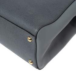 مملوكة مسبقًا حقيبة يد توتس فندي 2جورد جلد رصاصي صغيرة